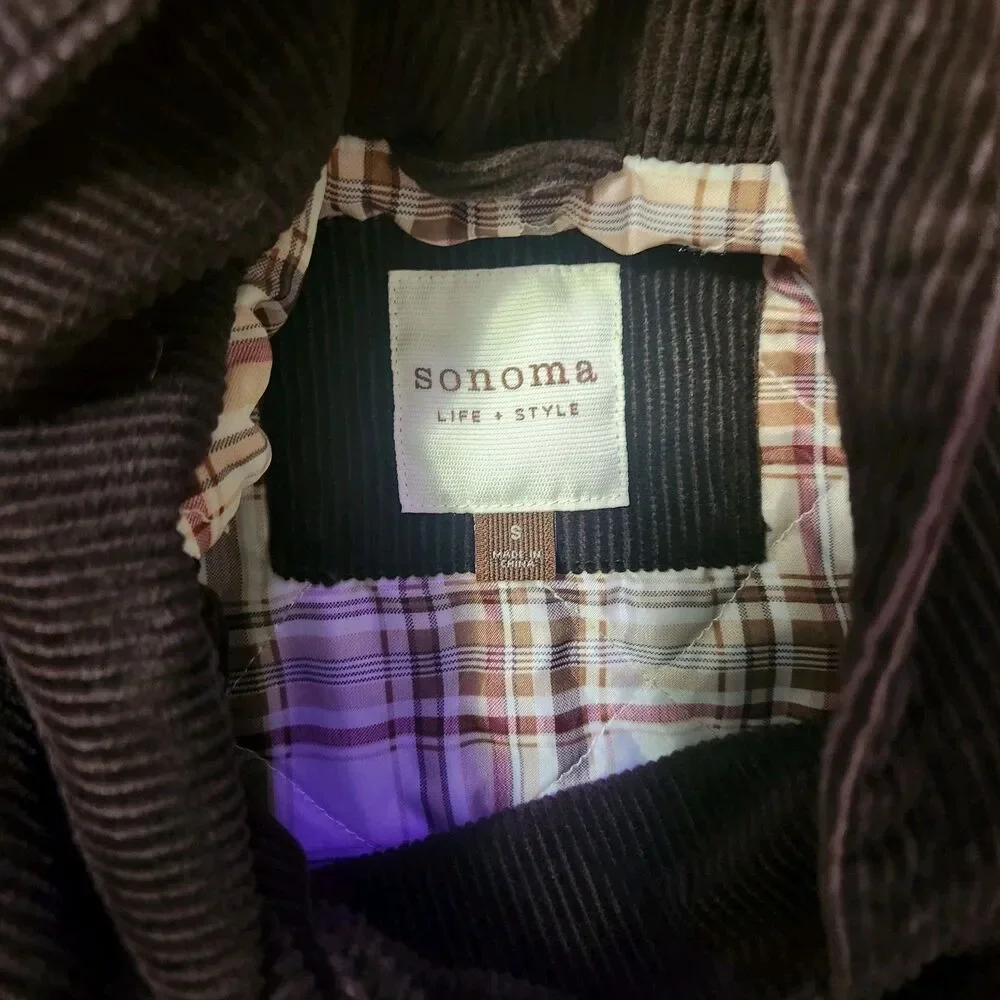 Sonoma Life+Style Corduroy Blazer Jacket Womens Size S Dark Brown Cotton Pockets - Picture 10 of 14